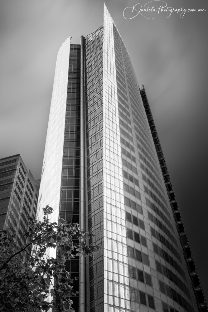 Australia -Curved shape facade at Aurora Place in Sydney CBD